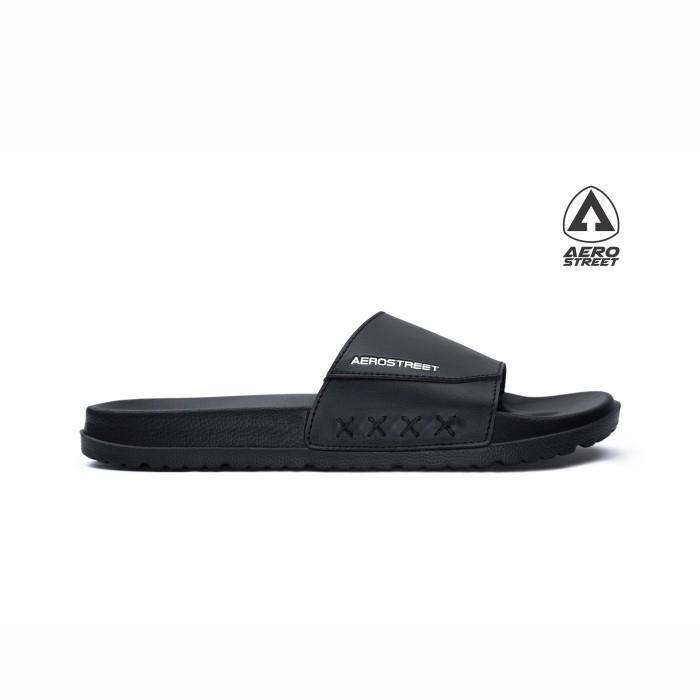 Promo Aerostreet 39-44 Garvi Hitam Hitam - Sandal Selop Pria Wanita Baaaa Terlaris