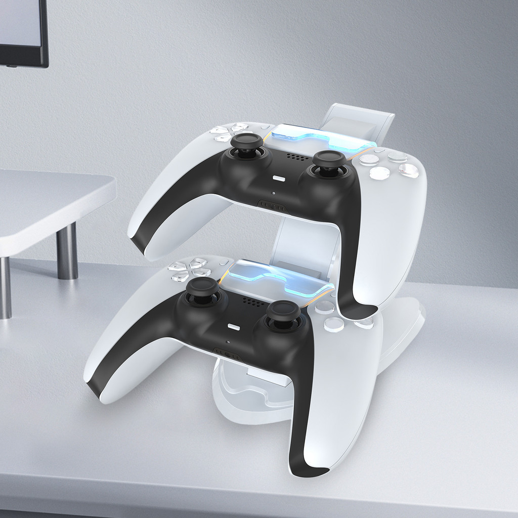 For PS 5 Gamepad Charging Base with Indicator Light Dual Fast Controller Charger Type-C Gamepad