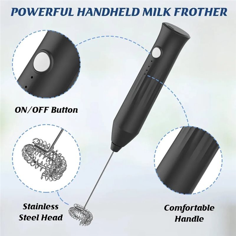 A74G-Mini Electric Milk Frother Handheld USB Rechargeable Wireless Milk Frother Coffee Stirrer