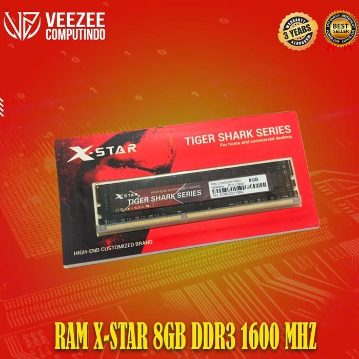 HOT PROMO Memori RAM DDR3 8GB PC3-12800 1600 MHz 1.5V X-Star Tiger Shark Series NEW