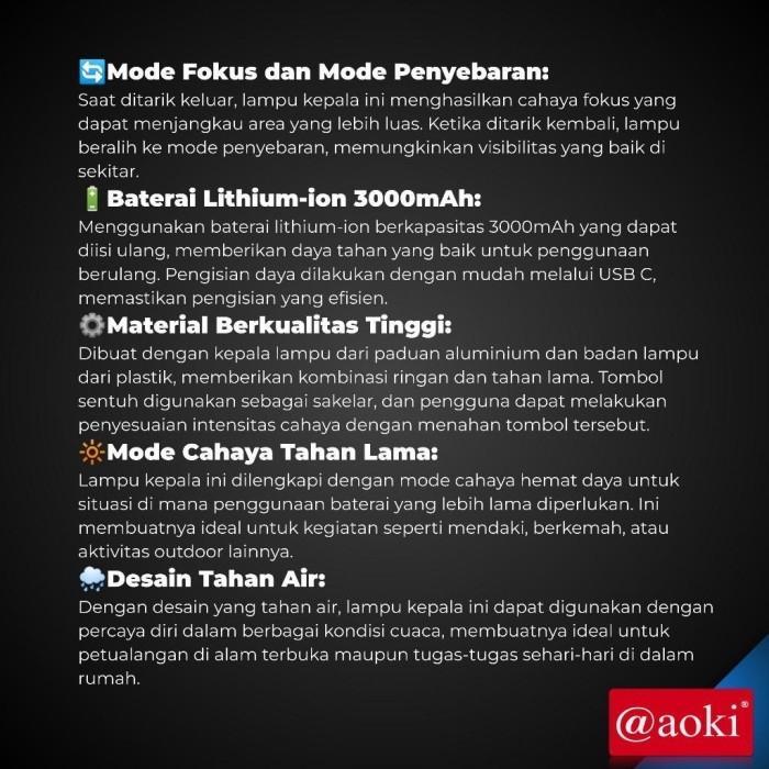 NEW Senter Kepala AK-3685Q / AK-3686K AOKI
