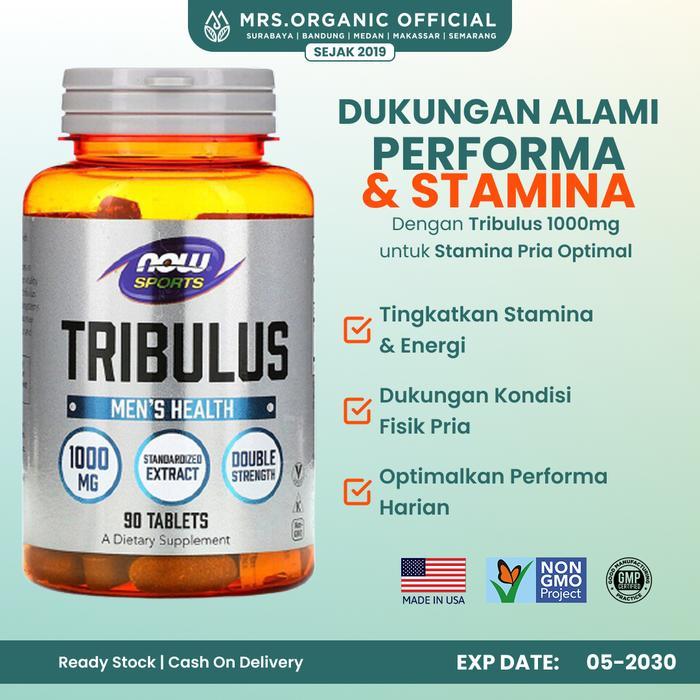 Now Tribulus 1000 mg 90 Tablets Suplemen Stamina & Vitalitas Pria Alami Dukung Hormon Testosteron