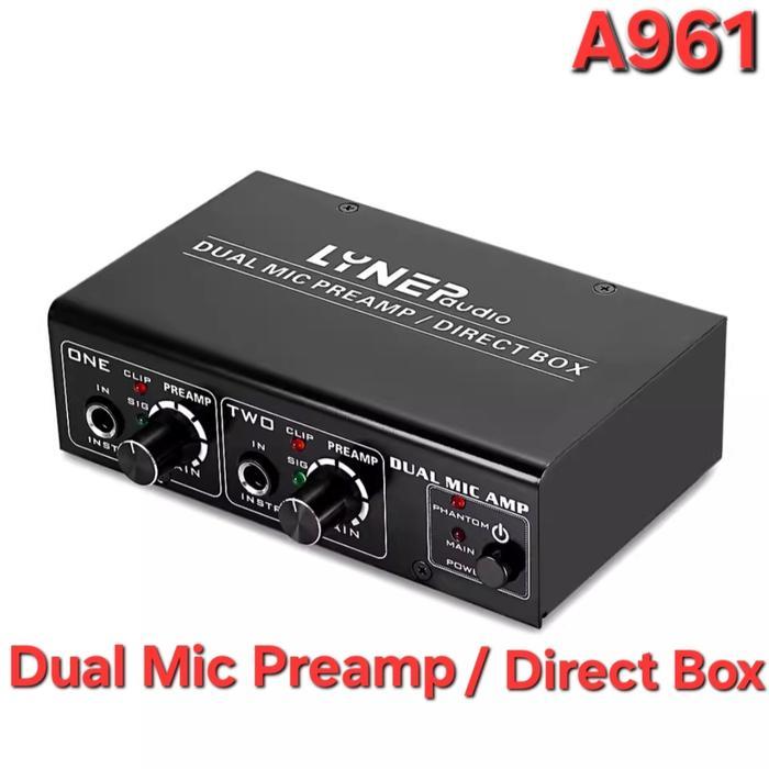 PreAmplifier Mikrofon Dual Channel untuk Gitar Listrik Bass Listrik