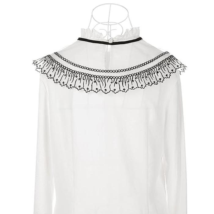 Kerah Palsu Wanita Korean Style Kerah Bordir Renda Fake Collar Instan Aksesoris Kerah Lebar Dewasa
