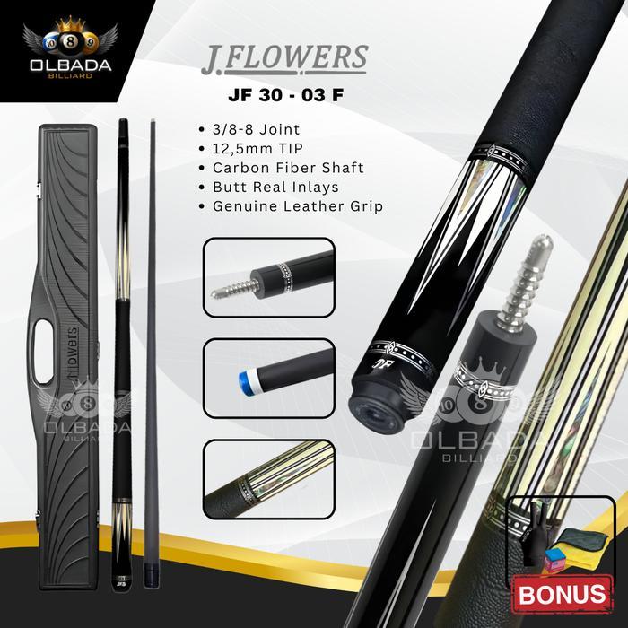 STIK BILLIARD JFLOWERS JF 30 - 03F / CARBON ORI / LOW DEFLECTION / STIK KARBON