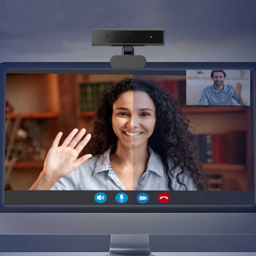Facial Recognition Webcam for Windows Hello with Base USB Computer Webcam 5MP 2K Computer Web Camera