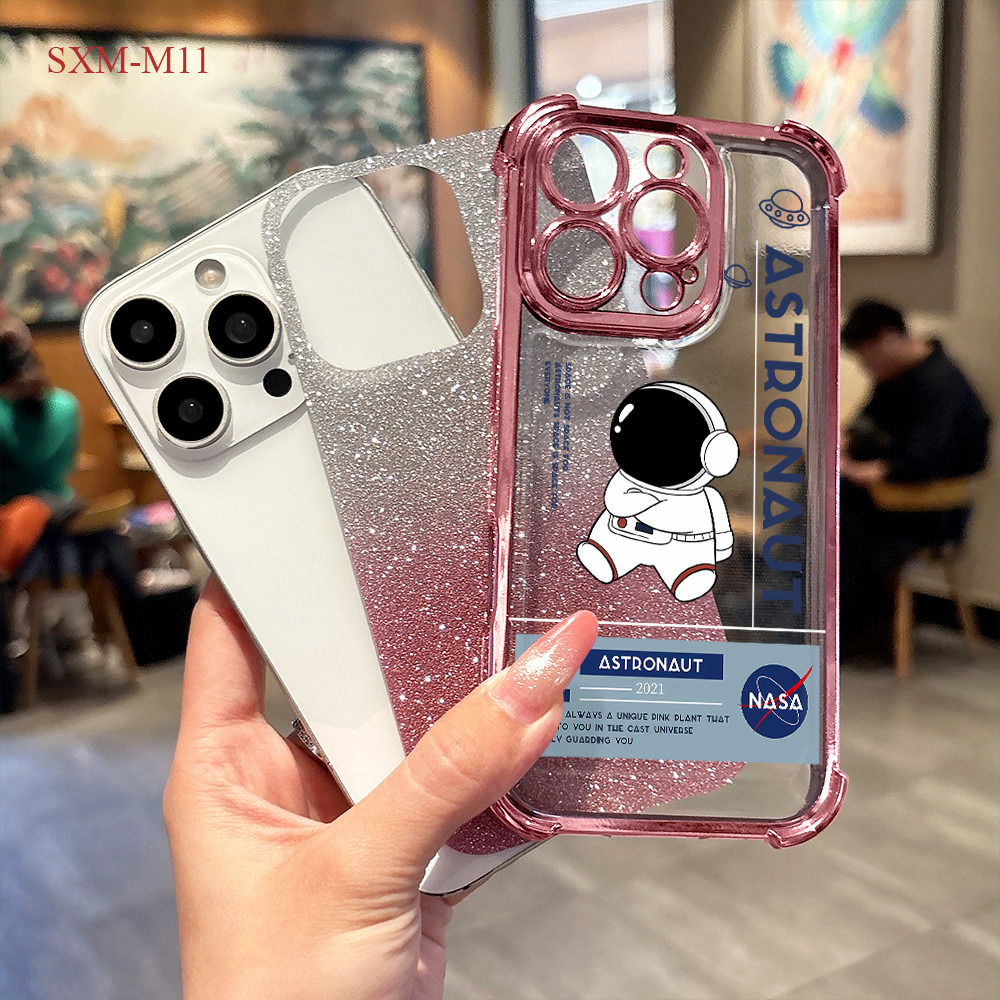 Casing HP Softcase Glitter Berkilau Untuk Samsung Galaxy M12 M11 Anti Jatuh Kartun Lucu Murah Ready 