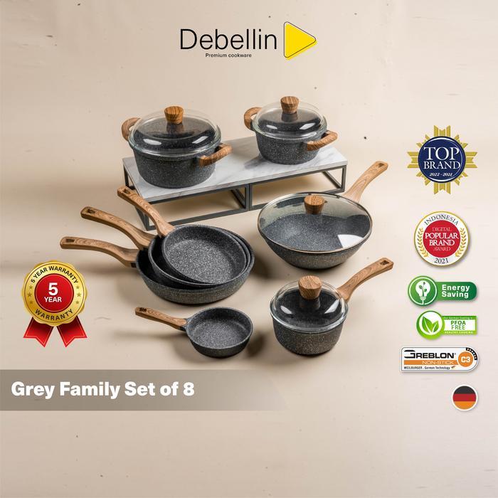 DEBELLIN PREMIUM COOKWARE SET - FAMILY GRANITE PACKAGE