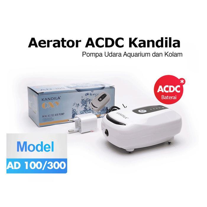 Aerator Aquarium Acdc Kandila Oxy Ad 100 Ad 300 Pompa Udara Aquarium Kolam Portable Baterai Cas