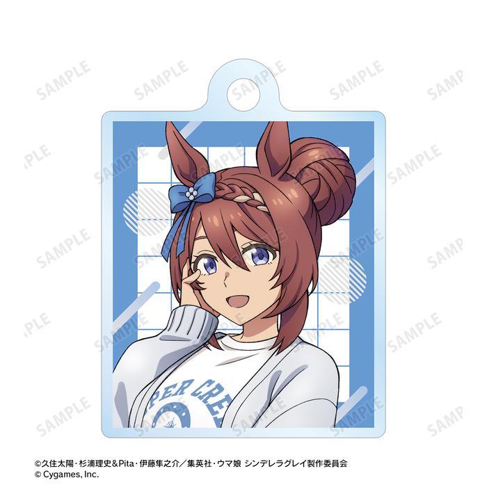 HOT SALE UMA MUSUME: CINDERELLA GRAY SUPER CREEK DOUBLE WIRE ACRYLIC KEYCHAIN POP UP SHOP IN