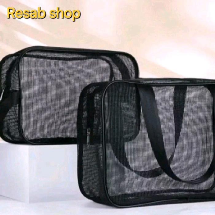 Tas pouch jaring make up / kosmetik Tas perlengkapan renang ,perlengkapan mandi