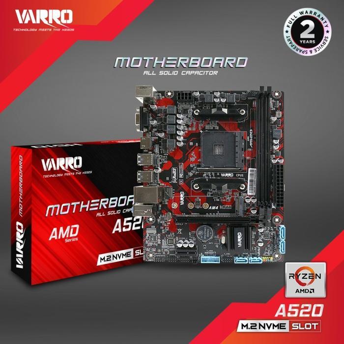 Mobo Motherboard Varro A520 Amd Am4 Series Ddr4 Terlaris