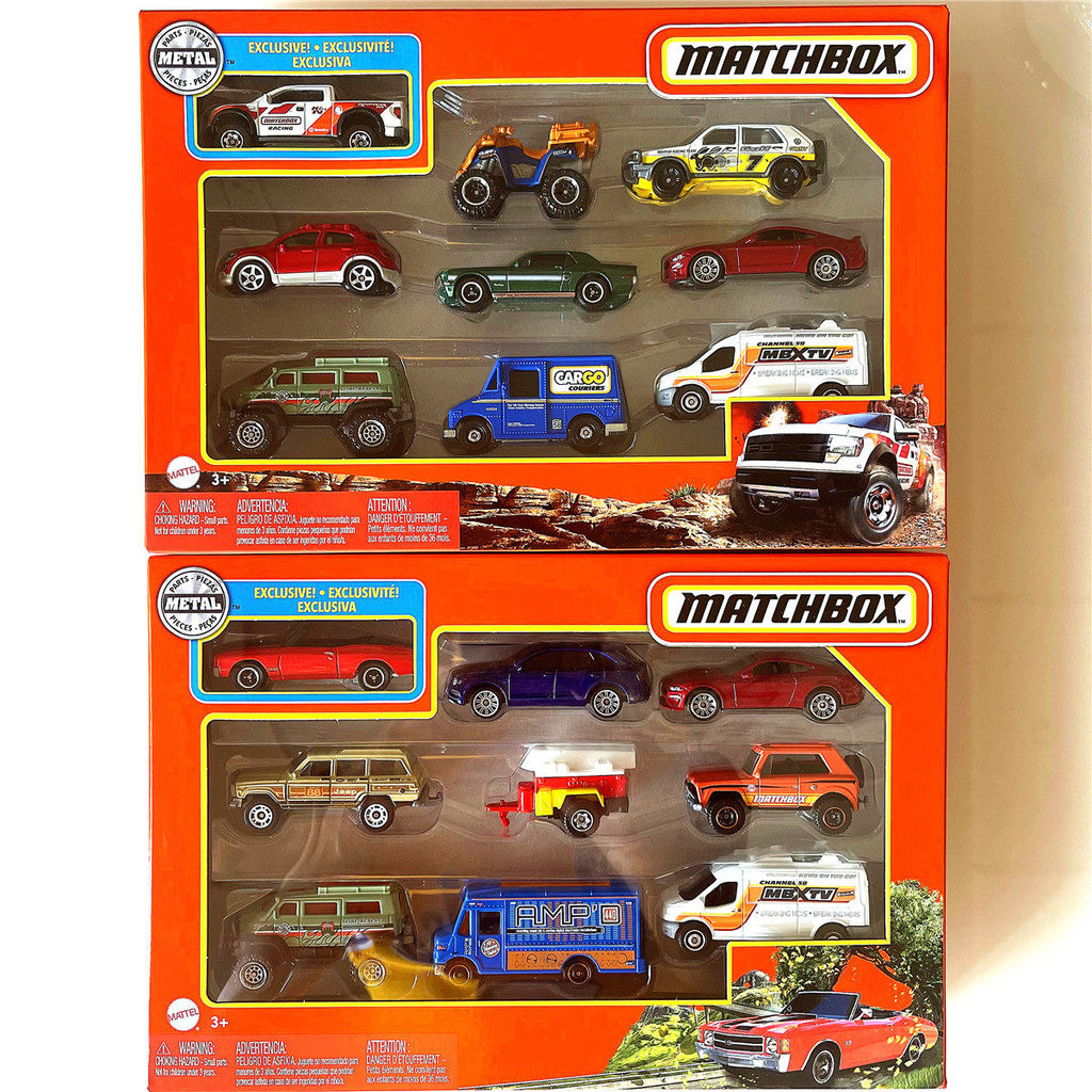 Matchbox 9 Pack Diecast Metal Toy Vehicle Set 2026 New Model X7111 With Jeep Hummer Mini Collectible