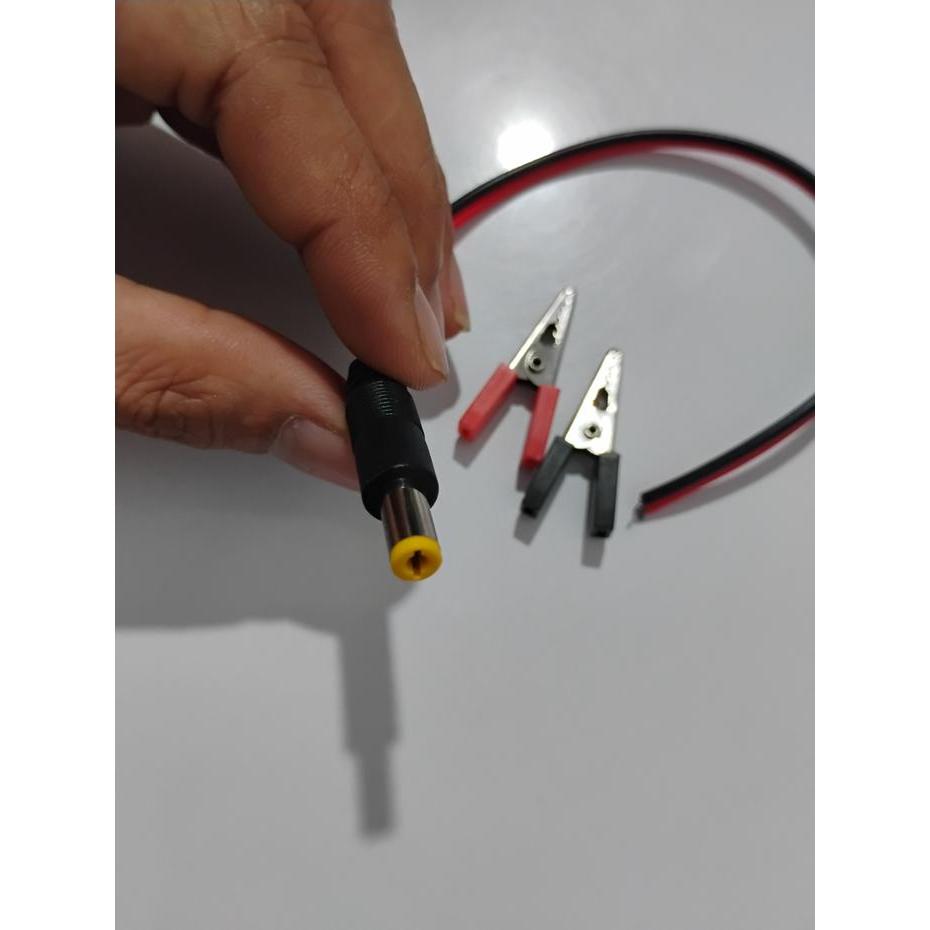 "New" JEPIT AKI / JEPIT BUAYA / KABEL DC MALE 5.5 MM JEPITAN AKI+KABEL