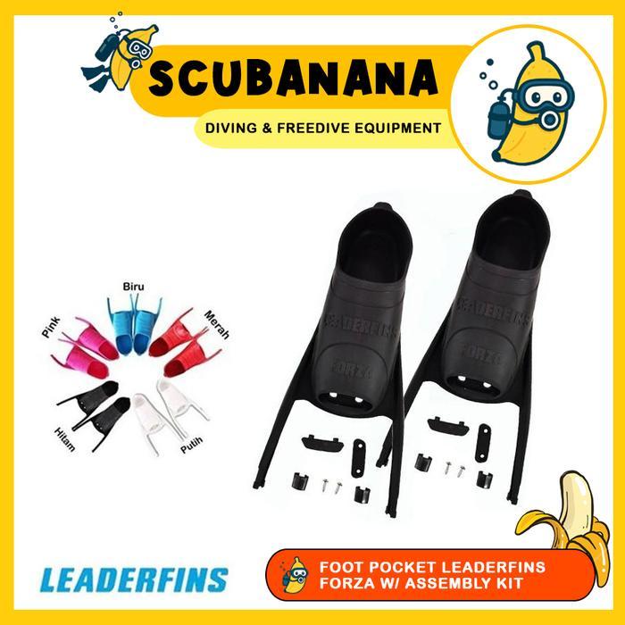 Foot Pocket Long Fin Leaderfins Forza with Assembly Kit Sepatu Fins Kaki Katak Freediving Freedive