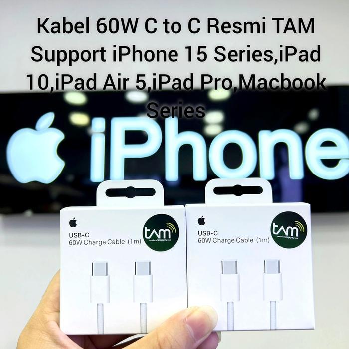 Kabel Charger Iphone 15 15 Pro Max 60W C To C Resmi Tam Ibox Terbaru 