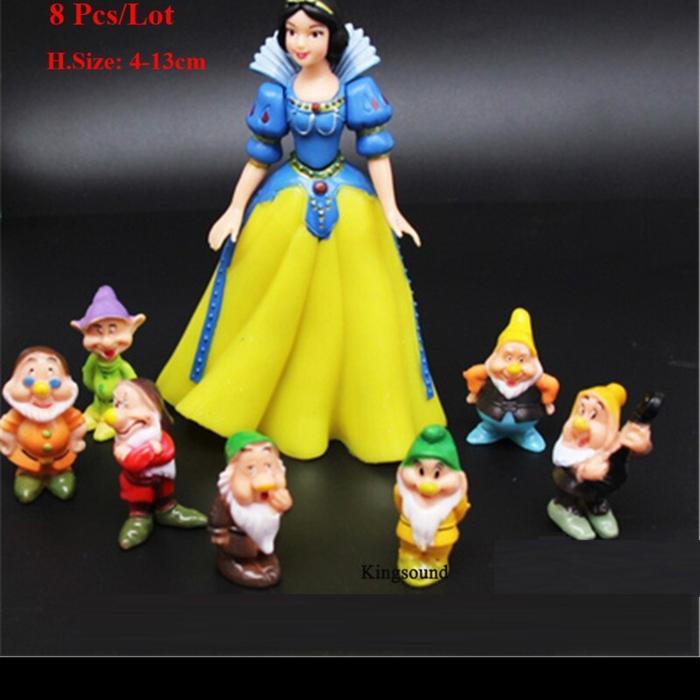 Promo 8Pcs Topper Putri Salju, Topper Snow White, Hiasan Kue Putri Salju Terlaris