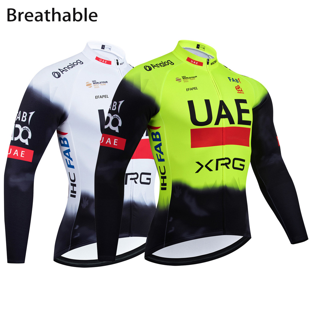 New 2025 Cycling Clothing UAE Team Cycling Jersey Long Sleeves Summer Road Bike Maillot Ropa