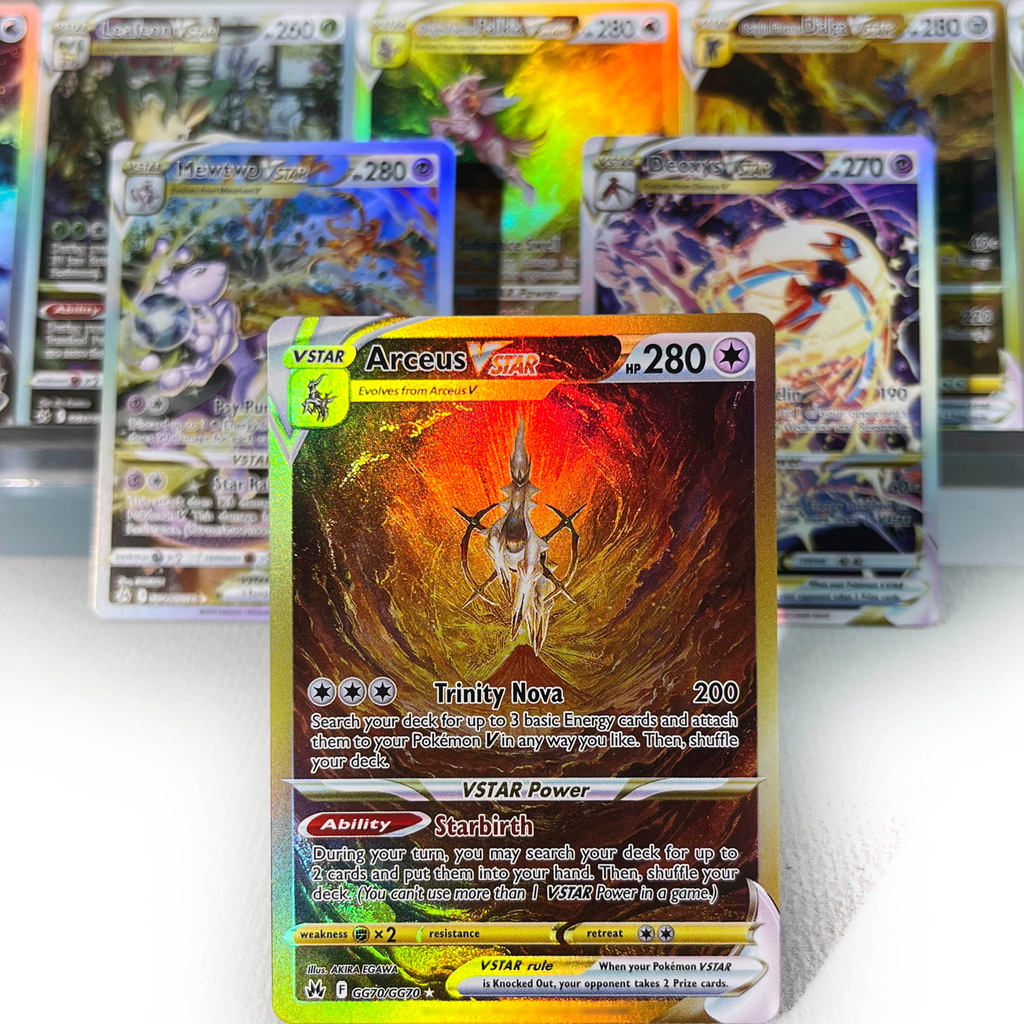 Crown Zenith PKM Cards PTCG5-C Rainbow Rare Mewtwo Giratina Arceus Leafeon VSTAR Collection Battle