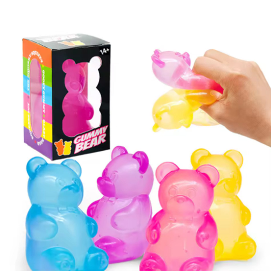 Stress Bear Squishy Ball Gummy Bear Toy Sugar Filled Squishy Stress Relief Ultra-Soft Decompression