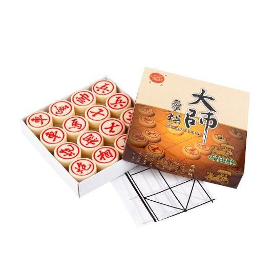 Papan Catur Xiangqi Board Game Keluarga dengan Bidak Plastik untuk Latihan Strategi
