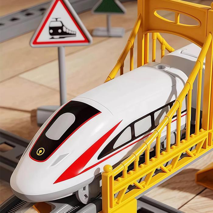 Lelebrother Kereta Api Mainan Anak Perakitan Listrik Miniatur Rel Kereta Api Mainan Diy Kereta Api