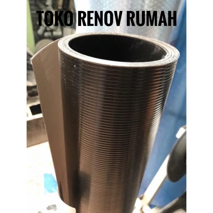 Promo Plat Fiber Hitam Garis/ Plat Fiber Pagar/ Penutup Pagar/ Plat Fiber
