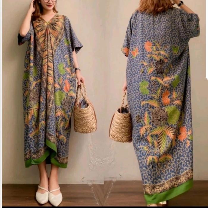 OUTER KAFTAN ETNIK BATIK Pekalongan HALUS/DASTER KALONG LOWO merk SEMERBAK/AYESHA lingkar dada LD