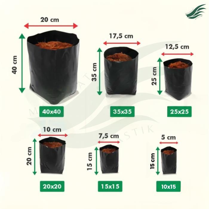 Josjismatt_ Polybag Semai Ukuran 10X15 Cm Isi 100 Pcs Tebal - Plastik Polibag Hitam Kecil Media