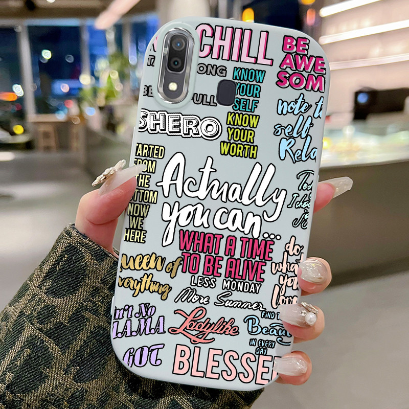 Casing Hp Untuk Samsung Galaxy A20 A30 M10s Case Tulisan Warna-Warni Kasing silikon Cesing Softcase 