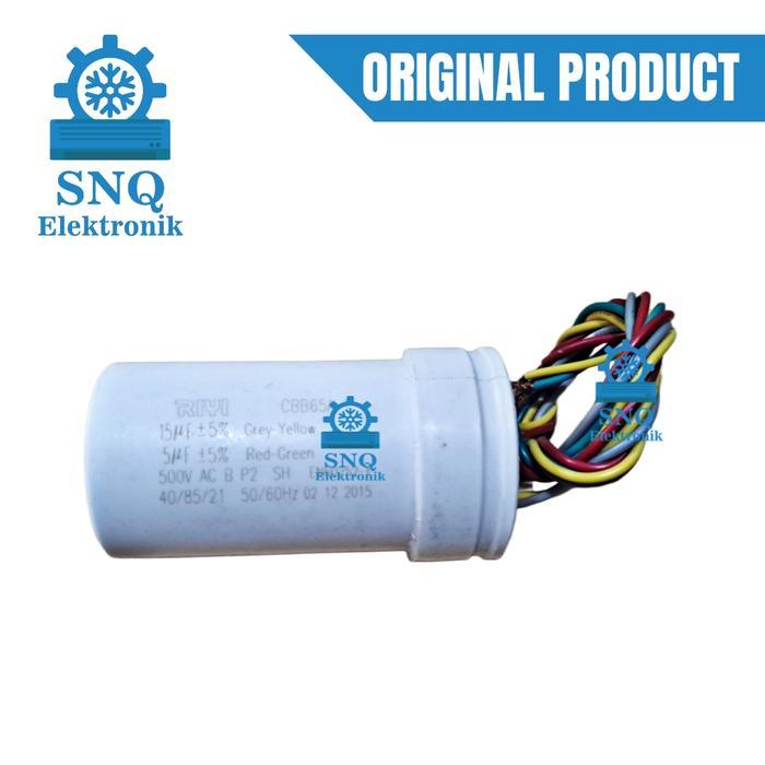 Capasitor mesin cuci original sharp 15+5 uf RIYI - Kapasitor original