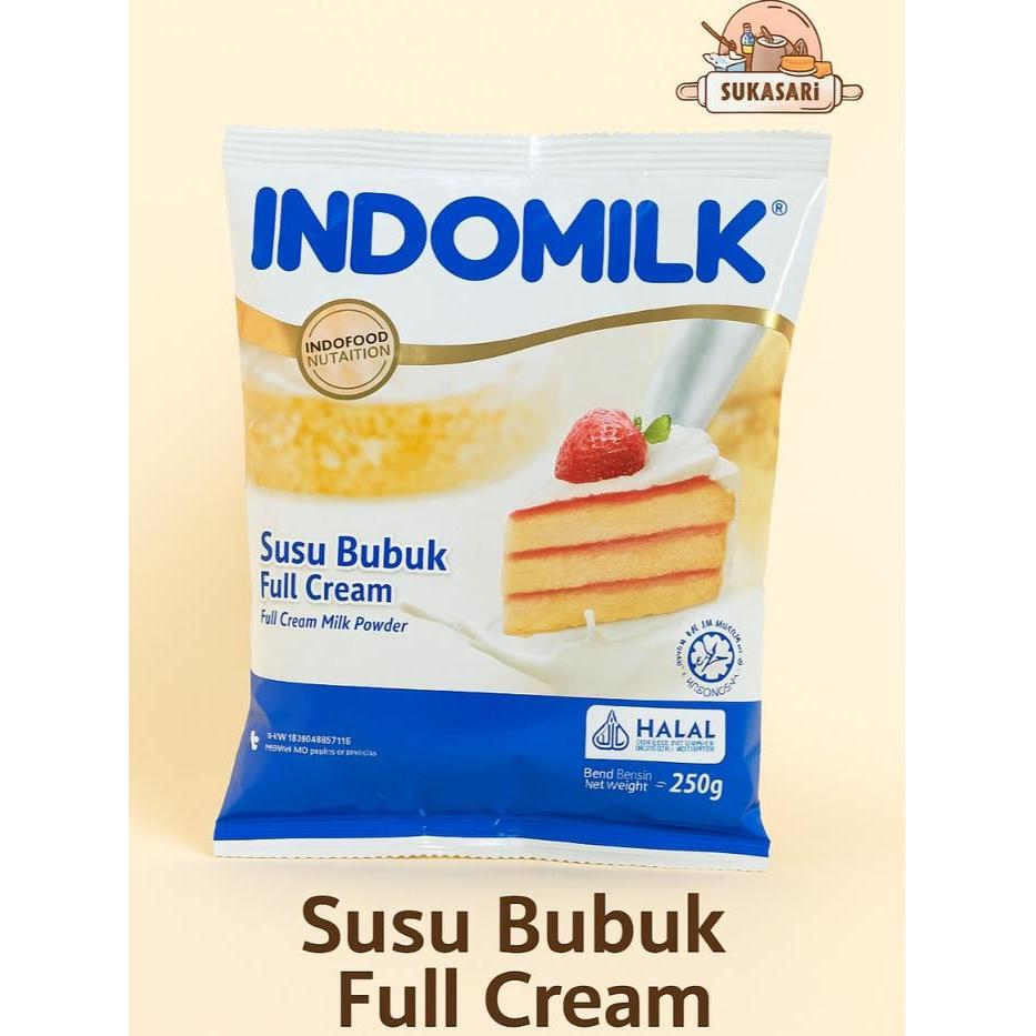 Indomilk Full Cream 250 gr / Susu bubuk for baking
