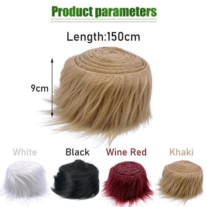 Kain Bulu Rasfur Korea Lembut Panjang Meteran 1.5m, DIY Boneka/Jenggot Palsu