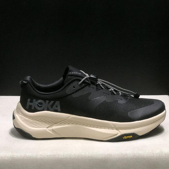 SEPATU TRAIL RUN HOKA TRANSPORT BLACK/ALABASTER ORIGINAL