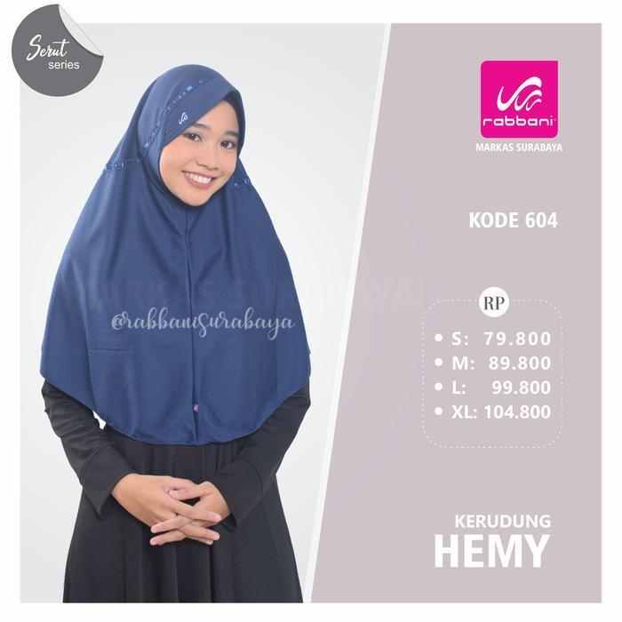 Promo Rabbani Kerudung Instan Hemy Warna Sekolah (Serut Pita Renda Mahkota) Bergo Jilbab Terlaris