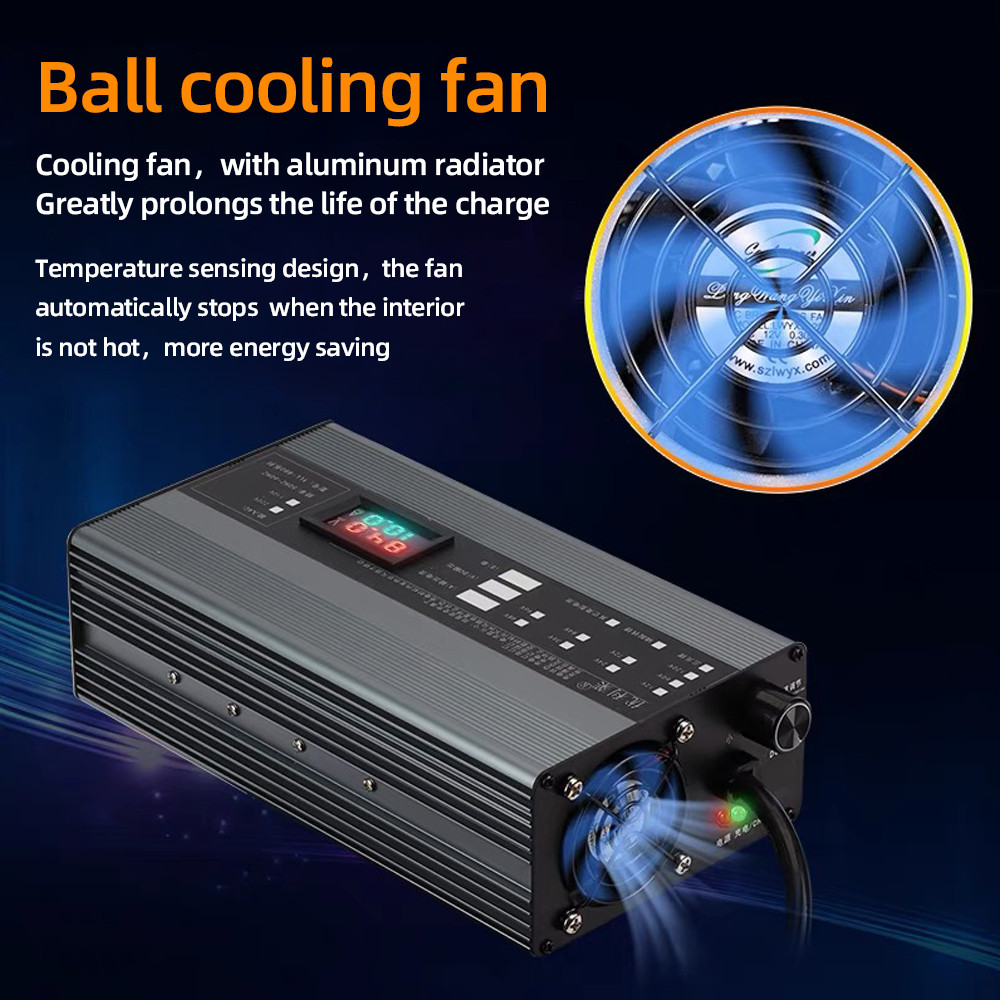 20A Lithium Battery Li-ion Lifepo4 Charger 36V 48V 58.4V 72V 60V 67.2V 84V 87.6V Curren Adjust Fast