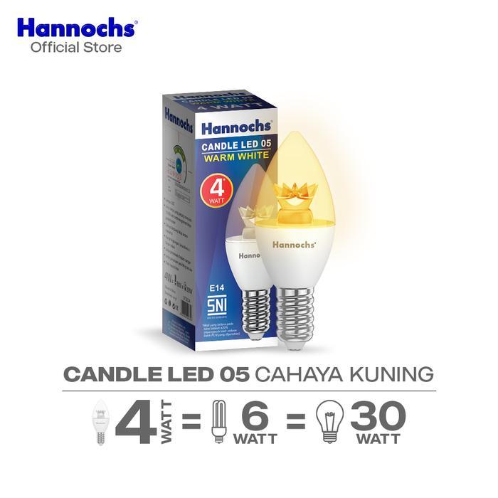 HANNOCHS LAMPU LILIN HIAS CANDLE LED 05 4 WATT E14 WW - CAHAYA KUNING