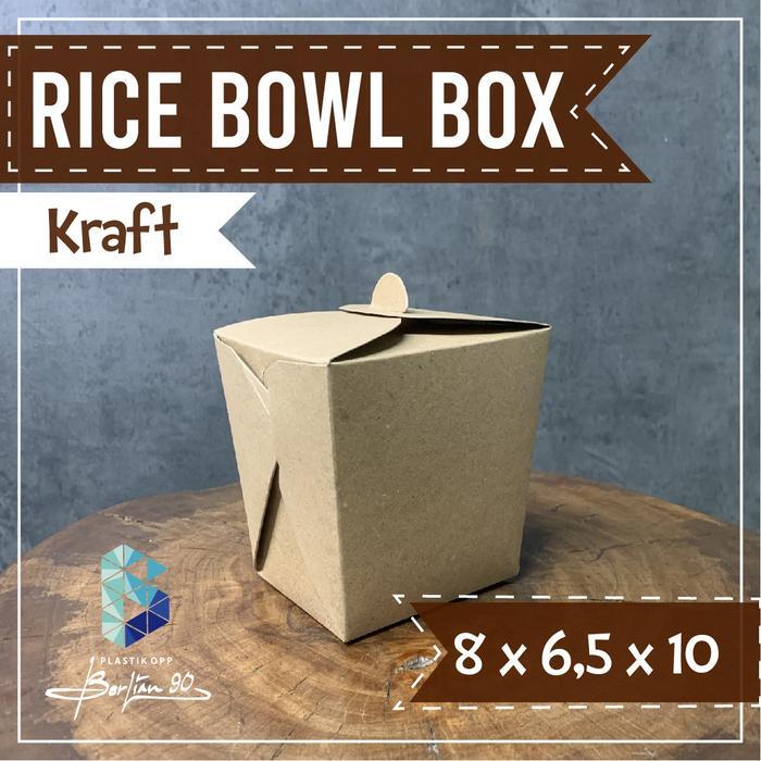 Food Pail Rice Bowl Paper Rice Box Lunch Box Takeaway Kraft Grosir Tbk
