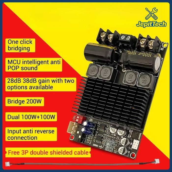 ZK-2001 TPA3221 Amplifier Class D Stereo BTL Bridge Hifi HD Sound High Power 200W