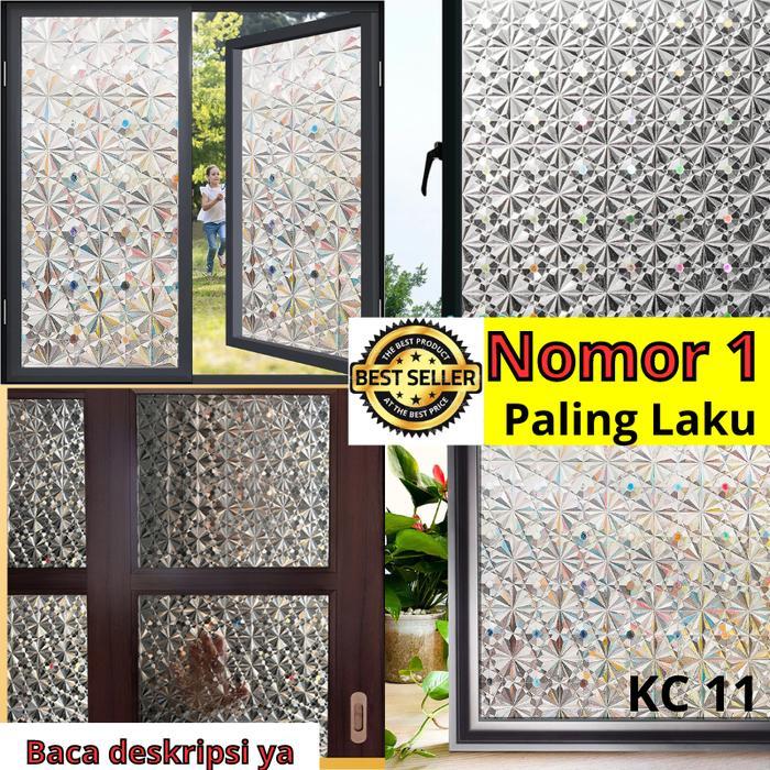 SUNBLAST SANBLAS STICKER KACA STIKER KACA MOTIF BUNGA LOTUS BAMBU BATA MOZAIK WALLPAPER PINTU