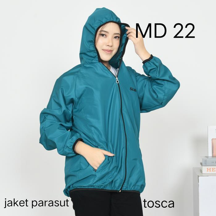 Jaket Parasut Olahraga Bersepeda Jogging Trampolin Zumba Fitness Senam Mancing Sauna Suit