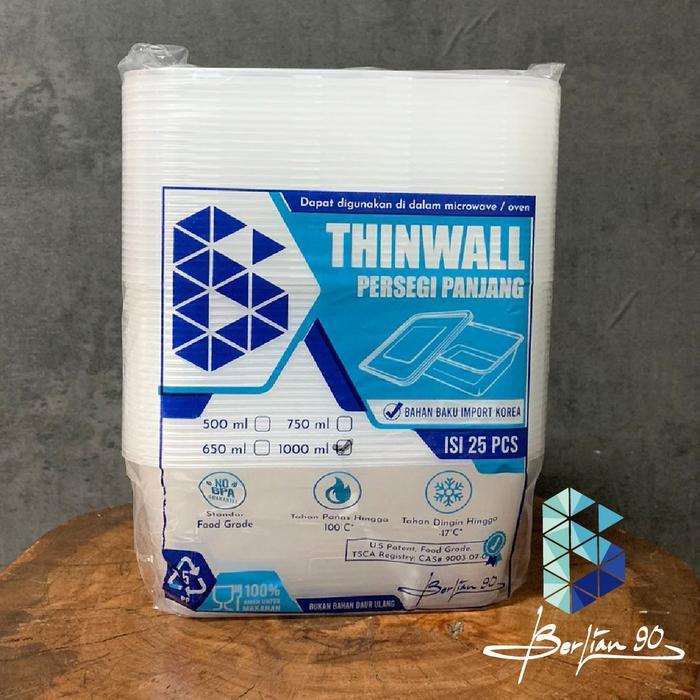THINWALL 750ML BERLIAN / KOTAK MAKAN PERSEGI PANJANG PLASTIK 750 ML / THINWALL 750ML