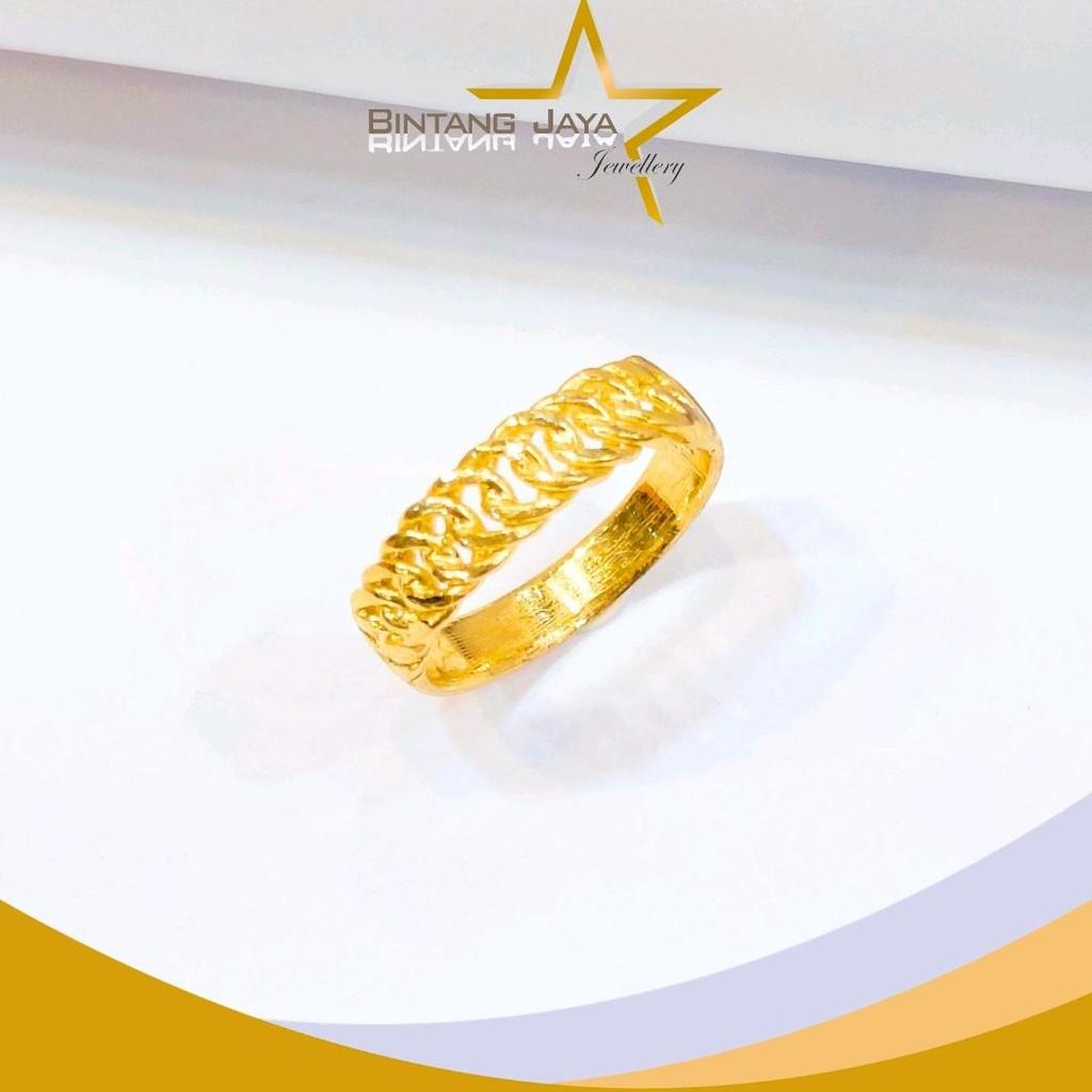 Cincin Emas LM Atas Rantai - Kadar LM99 - Berat 3gr - Size 13 - Emas Asli - Emas murni 24K, kasta te