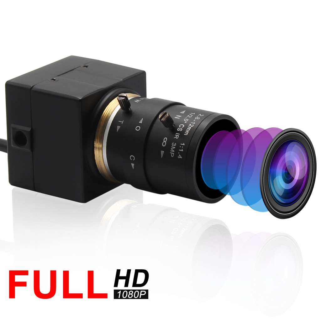 ELP Low Light Mini USB Camera Manual Zoom 2.8-12mm Lens 0.01LUX UVC USB2.0 Video Webcam 1.3MP 960P