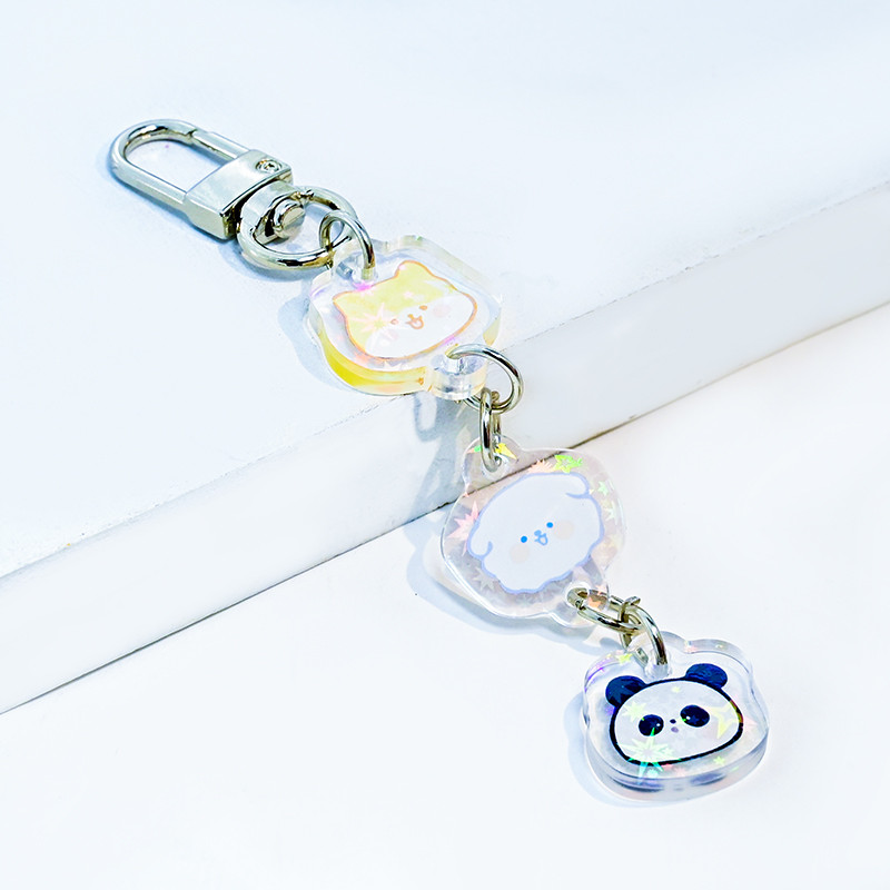 Custom Keychain Clear Glitter Holographic Epoxy Acrylic Phone Keychain Cartoon Anime Charms