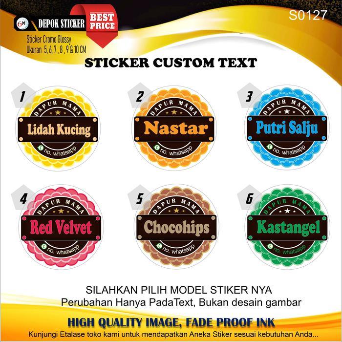 SIAPKIRIM Stiker KUE KERING CUSTOM NAMA READY STOCK