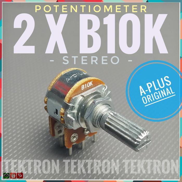 TERMURAH POTENTIOMETER APLUS 2X B10K POTENSIO ASLI ORI 10KOHM STEREO 10K PROMO