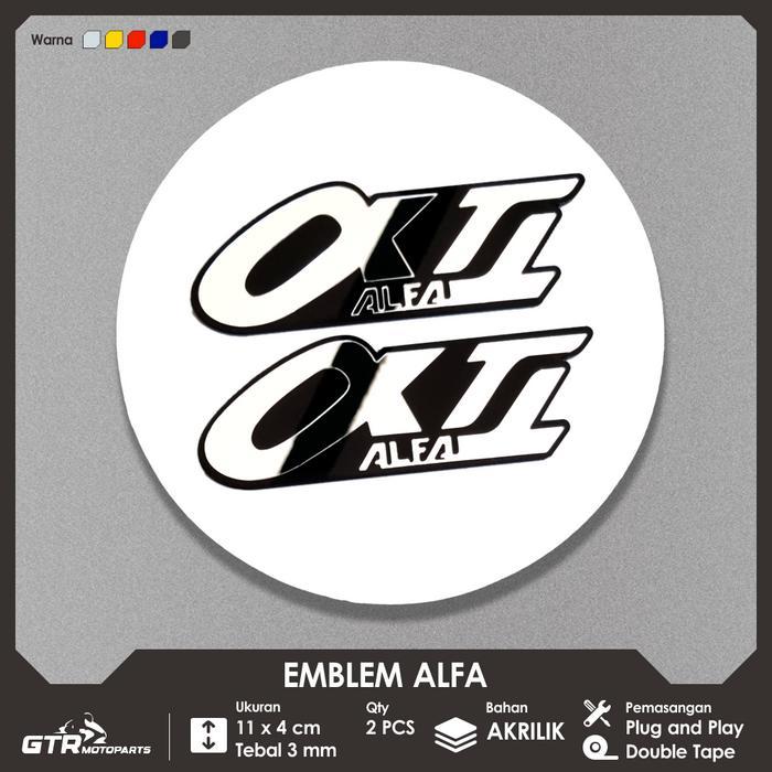 [COD] GTR Emblem Alfa 2 PCS Timbul 3D Logo Aksesoris Emblem Yamaha Alfa