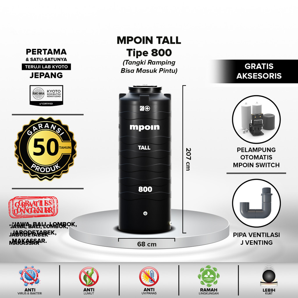 Tangki air / Tandon / Toren MPOIN Plus 800 Tall