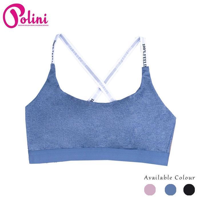 Polini - Bra Sport Tanpa Kawat Wanita Pad Busa Bra Gym Polini 399